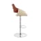 Armen Living Karter Adjustable Cream Faux Leather and Walnut Wood Bar Stool with Chrome Base LCKTBAWACR - alternate 10